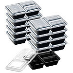 Rosenstein & Söhne 10er-Set Lebensmittel-Boxen mit je 3 Trennfächern & Deckel, 1,2 l Rosenstein & Söhne