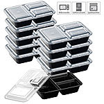 Rosenstein & Söhne 20er-Set Lebensmittel-Boxen mit je 3 Trennfächern & Deckel, 1,2 l Rosenstein & Söhne Lunchbox-Sets