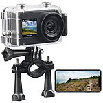 Somikon UHD-Action-Cam mit 2 Displays, WLAN und Sony-Bildsensor, IPX8 Somikon Wasserdichte UHD-Action-Cam mit Webcam-Funktion