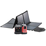 revolt Solar-Generator & Powerbank mit faltbarem 100-Watt-Solarpanel, 60 Ah revolt 2in1-Solar-Generatoren & Powerbanks, mit externer Solarzelle