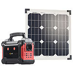 revolt Solar-Generator & Powerbank mit mobilem 20-Watt-Solarpanel, 60 Ah revolt 2in1-Solar-Generatoren & Powerbanks, mit externer Solarzelle