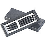 PEARL 3er-Set hochwertige Druck-Kugelschreiber, Metall, in Aufbewahrungsbox PEARL Kugelschreiber-Sets in Geschenkboxen