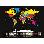 infactory 2er-Set XXL-Weltkarte mit Ländern und Flaggen zum Freirubbeln, 82x59cm infactory Weltkarten zum Rubbeln