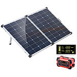 revolt Powerbank & Solar-Konverter mit mobilem 160-Watt-Solarpanel, 216Ah revolt 2in1-Solar-Generatoren & Powerbanks, mit externer Solarzelle
