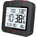infactory Digitaler Reise-Funkwecker mit Thermometer, Datum, Dual-Alarm, schwarz infactory 