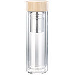 Cucina di Modena Doppelwandige Glas-Trinkflasche, Versandrückläufer Cucina di Modena Doppelwandige Glas-Teeflaschen mit Tee-Sieb 