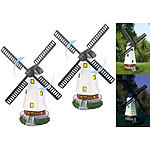Lunartec 2er-Set Solar-Deko-Windmühlen mit drehendem Windrad & LED-Licht Lunartec Beleuchtete Solar-Deko-Windmühlen mit drehenden Windrädern