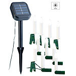 Lunartec Solar-Lichterkette für Außen mit 10 flackernden LED-Kerzen, 3er-Set Lunartec