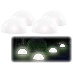 Lunartec Solar-Leuchthalbkugel mit weißen LEDs, 4er-Set Lunartec Solar-Leuchthalbkugel