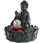 infactory Beleuchteter Zimmerbrunnen "Lotus-Buddha" mit Glaskugel infactory Zimmerbrunnen mit Beleuchtungen