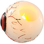 Lunartec Halloween LED-Echtwachs-Kerze im Augendesign Lunartec