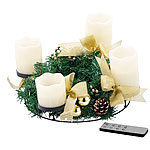 Britesta Adventskranz mit weißen LED-Kerzen, goldfarben geschmückt Britesta