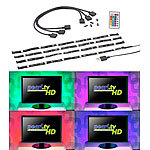 Lunartec TV-Hintergrundbeleuchtung mit 4 RGB-Leisten für 61 - 111 cm, USB Lunartec RGB-TV-Hintergrundbeleuchtungen