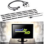 Lunartec TV-Hintergrundbeleuchtung m. 4 Leisten für 117 - 177 cm, warmweiß, USB Lunartec