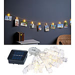 Lunartec LED-Foto-Clips-Lichterkette mit 40 Klammern, Solar-betrieben, 10 m Lunartec