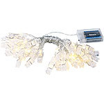 Lunartec LED-Foto-Clips-Lichterkette mit 40 Klammern, batteriebetrieben, 10 m Lunartec LED-Foto-Clips-Lichterketten mit Batterie-Betrieb