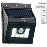 Lunartec Solar-LED-Wandleuchte mit Bewegungsmelder, Dimm-Funktion, 180 lm, IP44 Lunartec Solar-LED-Wandlichter mit Nachtlicht-Funktion