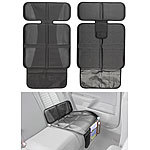 Lescars 2er-Set Kindersitz-Unterlage "Basic", 3 Netztaschen, Isofix-geeignet Lescars Autositz-Schutzunterlagen mit Netztaschen