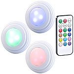 Lunartec 3er-Set RGB+W-LED-Unterbauleuchten, Versandrückläufer Lunartec RGB+W LED-Unterbau-Leuchten mit Fernbedienung