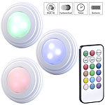Lunartec 3er-Set RGB+W-LED-Unterbauleuchten, Fernbedienung, Timer, erweiterbar Lunartec RGB+W LED-Unterbau-Leuchten mit Fernbedienung