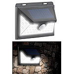 Luminea 4er-Set Solar-LED-Wandleuchten mit Bewegungs-Sensor, 350 lm, 7,2 Watt Luminea Solar-LED-Wandlichter mit Nachtlicht-Funktion