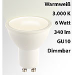 Luminea LED-Spot GU10, 6 Watt, 340 Lumen, A+, warmwei&szlig; (3000 K) Luminea LED-Spots GU10 (warmwei&szlig;)