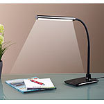 Lunartec Dimmbare LED-Schreibtischlampe 6 W mit Schwanenhals, schwarz Lunartec LED Schreibtischlampe dimmbar mit Schwanenhals