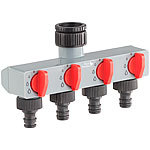 Royal Gardineer Bewässerungscomputer mit 4-Wege-Verteiler, Regensensor & Magnet-Ventil Royal Gardineer
