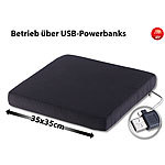 infactory Beheizbares Sitz- & Rückenkissen, Betrieb über USB-Powerbank, 35x35 cm infactory Beheizbare Sitz- und Rückenkissen