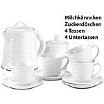 Rosenstein & Söhne Porzellan-Kaffee- & Tee-Service, 10-tlg., für Wasserkocher WSK-270.rtr Rosenstein & Söhne Kaffee- und Tee-Service aus Porzellan