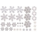 infactory 3D-Gel-Glitzer-Fenstersticker im Schneeflocken-Design, 33-teilig infactory Weihnachts-Fenster-Dekorationen zum Aufkleben