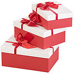 Geschenkbox 8er Set Karton Box weiß mit roten Punkten Geschenk Verpackung 