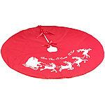 PEARL Weihnachtsbaum-Decke in Rot & Weiß mit Santa-Claus-Motiv, Ø 100 cm PEARL Überwurf-Decken für Weihnachtsbaum-Ständer