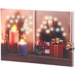 infactory Wandbild "Weihnachtliches Fenster" mit LED-Beleuchtung, 30 x 20 cm infactory LED Kerzen Wandbilder