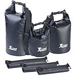 Xcase 3er-Set Wasserdichte Packsäcke aus LKW-Plane, 5/10/20 Liter, schwarz Xcase 