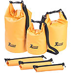 Xcase 3er-Set Wasserdichte Packsäcke aus Lkw-Plane, 5/10/20 Liter, orange Xcase