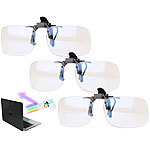 infactory 3er-Set Augenschonende Brillen-Clips, Blaulicht-Filter für Bildschirme infactory Brillen-Clip mit Blaulicht-Filter