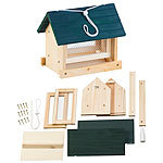 Royal Gardineer Vogel-Futterhaus-Bausatz, mit Silo, Echtholz, zum Aufhängen, 11-teilig Royal Gardineer Vogel-Futterhaus-Bausatz