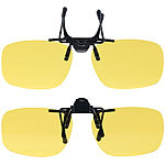 PEARL 2er-Set Nachtsicht-Brillenclips, abgerundet, polarisiert, UV400 PEARL Nachtsicht-Brillen-Clips für Brillenträger