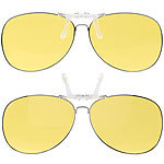 PEARL 2er-Set Nachtsicht-Brillenclips im Pilotenbrillen-Design, polarisiert PEARL 