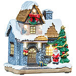 infactory Deko-Weihnachtshaus mit Santa Claus, LED-Beleuchtung, Batteriebetrieb infactory
