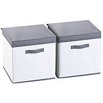 PEARL 2er-Set Aufbewahrungsboxen mit Deckel, faltbar, Versandrückläufer PEARL Faltbare Aufbewahrungsboxen