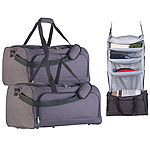 Xcase 2er-Set faltbare Reisetaschen mit Wäsche-Organizer zum Aufhängen Xcase Reisetasche mit Wäsche-Organizer