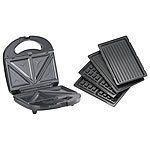 Rosenstein & Söhne 3in1-Sandwichmaker, Waffeleisen & Tischgrill, Anti-Haft, 800 Watt Rosenstein & Söhne 3in1-Sandwich-Maker, Waffeleisen & Tischgrill