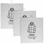 infactory 3er-Set Vakuum-Kleiderbeutel zur Saug-Kompression, mit Bügelhaken infactory Vakuum Hänge-Kleiderbeutel, Staubsauger Kompression 