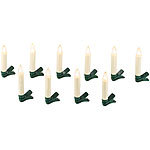 Lunartec 10er-Set LED-Weihnachtsbaum-Kerzen Versandrückläufer Lunartec Kabellose, dimmbare LED-Weihnachtsbaumkerzen mit Fernbedienung und Timer