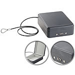 Xcase Mini-Stahl-Safe für Reise & Auto, Zahlenschloss, Sicherungskabel, 1 l Xcase Mini-Safes mit Stahlkabel