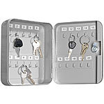 Xcase Stahl-Schlüsselschrank für 20 Schlüssel mit 2 Sicherheitsschlüsseln Xcase