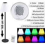 Lunartec Solar-LED-Stehleuchte, Lautsprecher, Bluetooth, Versandrückläufer Lunartec Farbwechselnde Solar-LED-Stehleuchten mit Lautsprechern