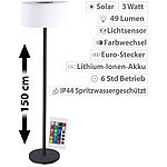Lunartec Solar-LED-Stehleuchte, Lichtsensor, 16 Farben, 50 lm, 2,4 W, IP44 Lunartec Farbwechselnde Solar-LED-Stehleuchten mit Lichtsensoren